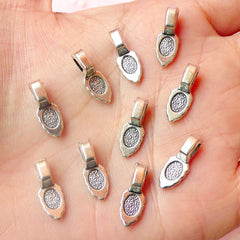 Pendant Bails (Tear Drop / Tibetan Silver / 10pcs) (6mm x 16mm) Metal Findings DIY Pendant Bracelet Earrings Zipper Pulls Bookmarks CHM401