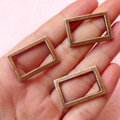 CLEARANCE Rectangular Connector / Miniature Photo Frame (3pcs) (26mm x 17mm / Antique Red Bronze) Pendant Bracelet Earrings Bookmarks Keychains CHM417