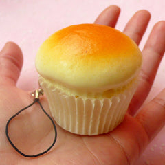 Muffin Squishy Charm / Cupcake Squishy Blank for DIY (5cm / 1 pc) Kawaii Squishies Decoden Scented Faux Sweets iPhone Deco Phone Strap SQ08