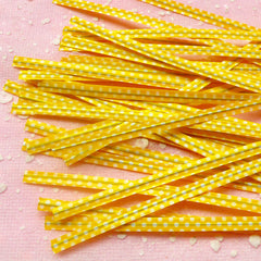 Polka Dot Twist Ties (Yellow / 20pcs) Gift Wrap Bag Wrapping Packaging Supplies Gift Bag Decoration Party Deco Twistties Twisties S111