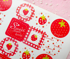 Strawberry Sticker Set (24pcs) Kawaii Seal Sticker Handmade Gift Scrapbooking Packaging Party Gift Wrap Diary Deco Collage Home Decor S126