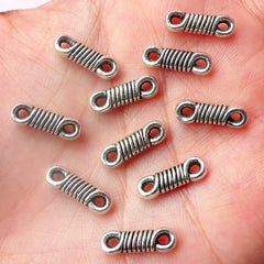 Spring Connector Bar Link (10pcs) (14mm x 5mm / Tibetan Silver / 2 Sided) Pendant Bracelet Earrings Zipper Pulls Bookmarks Keychains CHM553
