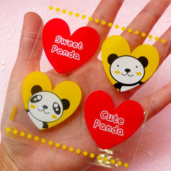 Transparent Gift Bag with Cute Panda (20 pcs) Self Adhesive Resealable Plastic Bags Gift Wrapping Bags Packaging (9cm x 10.1cm) GB045