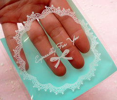 Especially For You Gift Bags w/ Doily & Ribbon Pattern (20pcs / Blue) Self Adhesive Resealable Plastic Bag (10cm x 10cm) GB053
