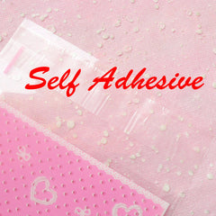 Kawaii Pink Heart and Ribbon Gift Bags (20 pcs) Self Adhesive Resealable Bags Handmade Gift Packaging Cookie Bags (10cm x 11.3cm) GB065