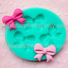 Flexible Mold Silicone Mold (Ribbon Mold 3pcs) Kawaii Gumpaste Fondant Cupcake Topper Chocolate Mold Resin Clay Jewelry Scrapbooking MD022