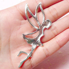 Silver Fairy Cabochon / Bling Bling Faery Cabochon (30mm x 67mm) Sparkle Decoden Fairy Tale Embellishment Kawaii Cellphone Decoration CAB323