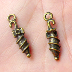 3D Umbrella Charms (6pcs) (6mm x 24mm / Antique Bronze) Lolita Victorian Miniature Dollhouse Earrings Bracelet Zipper Pulls Keychain CHM593