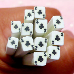 Playing Card Polymer Clay Cane Ace of Club Fimo Cane Decoden Clay Cane (Cane or Slices) Poker Card Nail Art Las Vegas Decoration CE068
