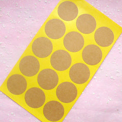 CLEARANCE Kraft Paper Sticker Set (Round / 30pcs) Blank Seal Sticker - Scrapbooking Packaging Party Gift Wrap Diary Deco Collage Home Decor S136