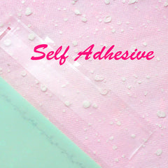 Kawaii BONJOUR Clear Gift Bags (20 pcs / Light Green) Self Adhesive Plastic Bag Gift Wrapping Bag Packaging Cookie Bag (9.9cm x 10cm) GB093