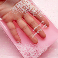 DEFECT Lace Doily Clear Gift Bags (20pcs / Pink) Kawaii Self Adhesive Resealable Plastic Bag Packaging Bag (10.9cm x 12.7cm) GB110
