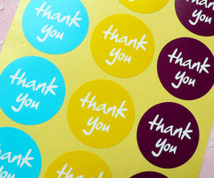 CLEARANCE Thank You Stickers (2 Sets / 24pcs) (Round) Seal Sticker Handmade Gift Scrapbooking Packaging Party Gift Wrap Diary Collage Home Decor S137