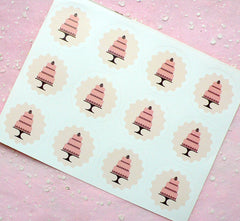 Wedding Cake Stickers Set (12pcs / Round) Seal Sticker Wedding Gift Scrapbooking Packaging Party Gift Wrap Diary Collage Home Deco S141
