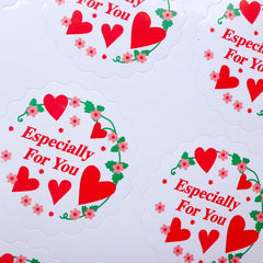 Especially For You w/ Heart Stickers (Flower) (2 Sets / 24pcs) Seal Sticker Scrapbooking Packaging Party Gift Wrap Diary Deco Collage S142