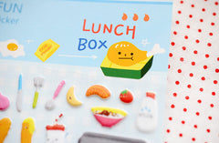CLEARANCE Kawaii Puffy Sticker Set (1 Sheet / Lunch Box) by Yoofun - Japanese Sushi Chinese Dim Sum Scrapbooking Gift Wrap Diary Deco Collage S169