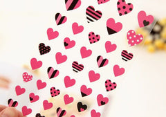 Heart Seal Sticker (1 Sheet) Love Valentines Scrapbooking Party Decor Diary Deco Collage Home Decor Card Making Product Gift Packaging S181