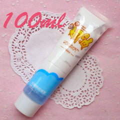 Sillicone Whipped Cream Clay / Fake Icing / Faux Frosting (White / 100ml + 4 Piping Tips) Cell Phone Decoden Kawaii Kitsch Jewellery CLAY07