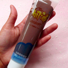 Deco Cream Clay / Silicone Whipped Cream / Faux Icing / Fake Frosting (Chocolate / 100ml + 4 Piping Tips) Decoden Kawaii Findings CLAY09