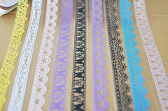 Lace Tape Sticker Kawaii Lace Deco Tape (1 pc BY RANDOM) Scrapbooking Card Making Gift Packaging Wedding Home Decor Diary Deco Collage WR10