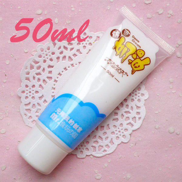 Fake Whipped Cream / Sillicone Frosting Clay / Faux Icing (White / 50m | MiniatureSweet | Kawaii Resin Crafts | Decoden Cabochons Supplies Fake Whipped Cream / Sillicone Frosting Clay / Faux Icing (White / 50m | MiniatureSweet | Kawaii Resin Crafts | Decoden Cabochons Supplies