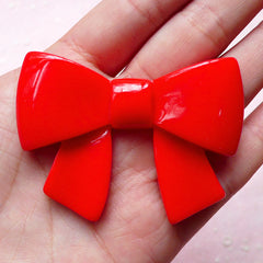 Ribbon Cabochon (59mm x 46mm / Red) Kawaii Big Cabochon Cell phone Deco Decoden Scrapbooking Home Decor CAB339