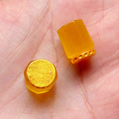 Miniature Honey Jam Bottle Cabochons (2pcs / 10mm x 13mm) 3D Dollhouse Jam Making Doll Food Making Breakfast Fake Food Jewellery FCAB237