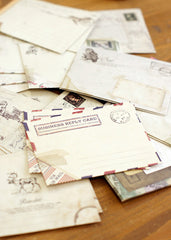 Mini Envelopes (12pcs / 7.3cm x 9.5cm / 2.92" x 3.8") Vintage Design Triangle Flap Envelopes Party Invitations Card DIY Card Packaging S187