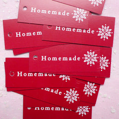Red "Homemade" Tags (10pcs / 3cm x 7cm) Etsy Shop Tags DIY Gift Tags Thank You Tags Product Tags S197