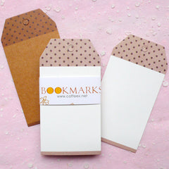 Blank Tags w/ Polka Dot Pattern (24pcs / 4.5cm x 8.6cm / Kraft Paper Brown & White) Etsy Shop Tag Bookmark Plain Tag Gift Thank You Tag S194