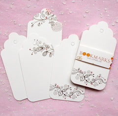 Scalloped Blank Tags w/ 4 Different Designs (20pcs / 5.2cm x 9.9cm / White) Etsy Shop Tags Bookmark Plain Tag Gift Thank You Tag S196