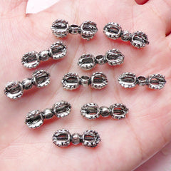 3D Vajra Beads Dorje Charms (10pcs) (17mm x 8mm / Tibetan Silver) Buddhist Jewelry Bookmark Pendant Bracelet Earrings Zipper Pulls CHM677