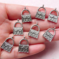 CLEARANCE Handbag Charms Purse Charms (8pcs) (11mm x 18mm / Tibetan Silver) Metal Pendant Bracelet Earrings Bookmark Zipper Pulls Keychains CHM793