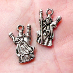 Religious Man Charms (4pcs) (14mm x 23mm / Tibetan Silver / 2 Sided) Metal Pendant Bracelet Earrings Zipper Pulls Bookmark Keychain CHM799