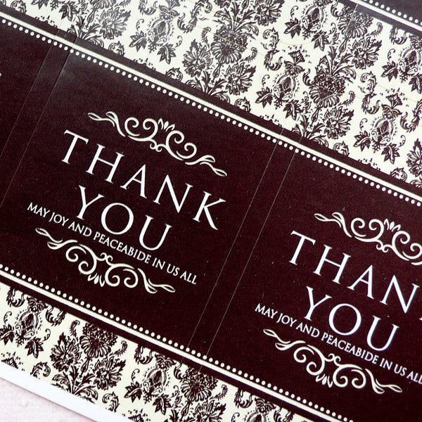 Thank You Sticker in Baroque Style (12pcs) Seal Sticker Gift Wrap Wedding Favor Thank You Label Gift Packaging Party Favor Diary Deco S205