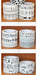 Kawaii Deco Tape / Black and White PVC Tape (1 pc BY RANDOM) Cute Scrapbooking Card Making Gift Wrap Product Packaging Party Diary Deco WR12