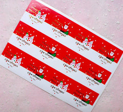 Santa Claus & Snowman Stickers with Gold Foil Print Merry Christmas in Heart Shape (24pcs) Christmas Gift Sticker Party Favor Seals S224