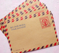 Kraft Paper Envelopes (10pcs / Poste Italiane) (11cm x 16.2cm / 4.4" x 6.48") Vintage Itay Triangle Flap Party Invitations Card S227