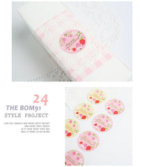Strawberry Seals / Fruit Sticker (16pcs) Kawaii Party Favor Label Cute Gift Decoration Gift Wrap Product Packaging Cupcake Picks Making S241