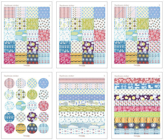 CLEARANCE Cute Korean Deco Sticker / My Memory Daydream Sticker by Dailylike (6 Sheets) Animal Anchor Cloud Masking Sticker Kawaii Scrapbooking S232