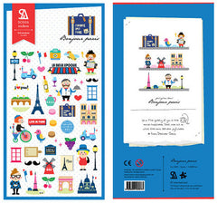 Puffy Sticker / Epoxy Sticker by Sonia Stickers (1 Sheet / Bonjour Paris) France Travel French Style Cute Scrapbooking Diary Decoration S236