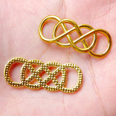 Double Infinity Charm Connector (4pcs / 33mm x 13mm / Gold) Metal Bracelet Connector Necklace Infinity Pendant Jewelry Symbol Charm CHM853