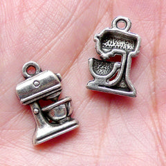 Food Mixer Charm / Bakeware Charm (4pcs / 11mm x 16mm / Tibetan Silver) Cute Miniature Food Jewellery Dollhouse Kitchenware Cooking CHM862