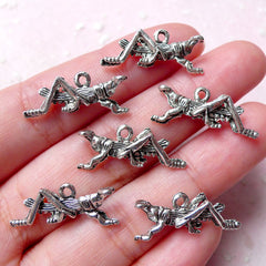CLEARANCE Grasshopper Charm / Cricket Charms / Locust Charm (6 pcs / 23mm x 9mm / Tibetan Silver / 2 Sided) Insect Charm Bookmark Charm Supply CHM880