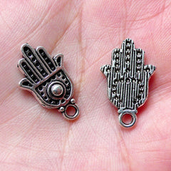 Hand of Fatima Charm / Khamsa Charm / Hamsa Charms (7pcs / 12mm x 20mm / Tibetan Silver) Religious Judaism Judaica Islam Jewellery CHM937