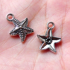 Starfish Charms / Sea Star Charm (10pcs / 13mm x 16mm / Tibetan Silver / 2 Sided) Beach Charm Earring Star Fish Marine Life Seashore CHM938