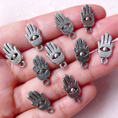 Khamsa Charm Hamsa Charms Hand of Miriam Charm (10pcs / 9mm x 16mm / Tibetan Silver) Religious Fatima Judaica Islam Judaism Jewellery CHM940