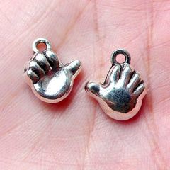 CLEARANCE Baby Hand Charm / Thumbs Up Charms (10pcs / 11mm x 13mm / Tibetan Silver / 2 Sided) Baby Shower New Mom New Born New Baby Gift Charm CHM945