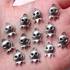 CLEARANCE Teru Teru Bozu / Little Octopus Charm (12pcs / 10m x 14mm / Tibetan Silver) Kawaii Jewellery Charm Bracelet Earring Bookmark Charm CHM957