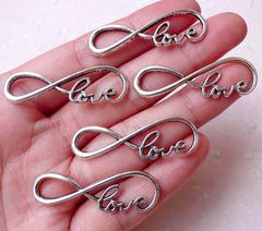 Love Infinity Charm Connector (5pcs / 39mm x 12mm / Tibetan Silver) Valentines Love Bracelet Infinity Pendant Necklace Symbol Charm CHM1023